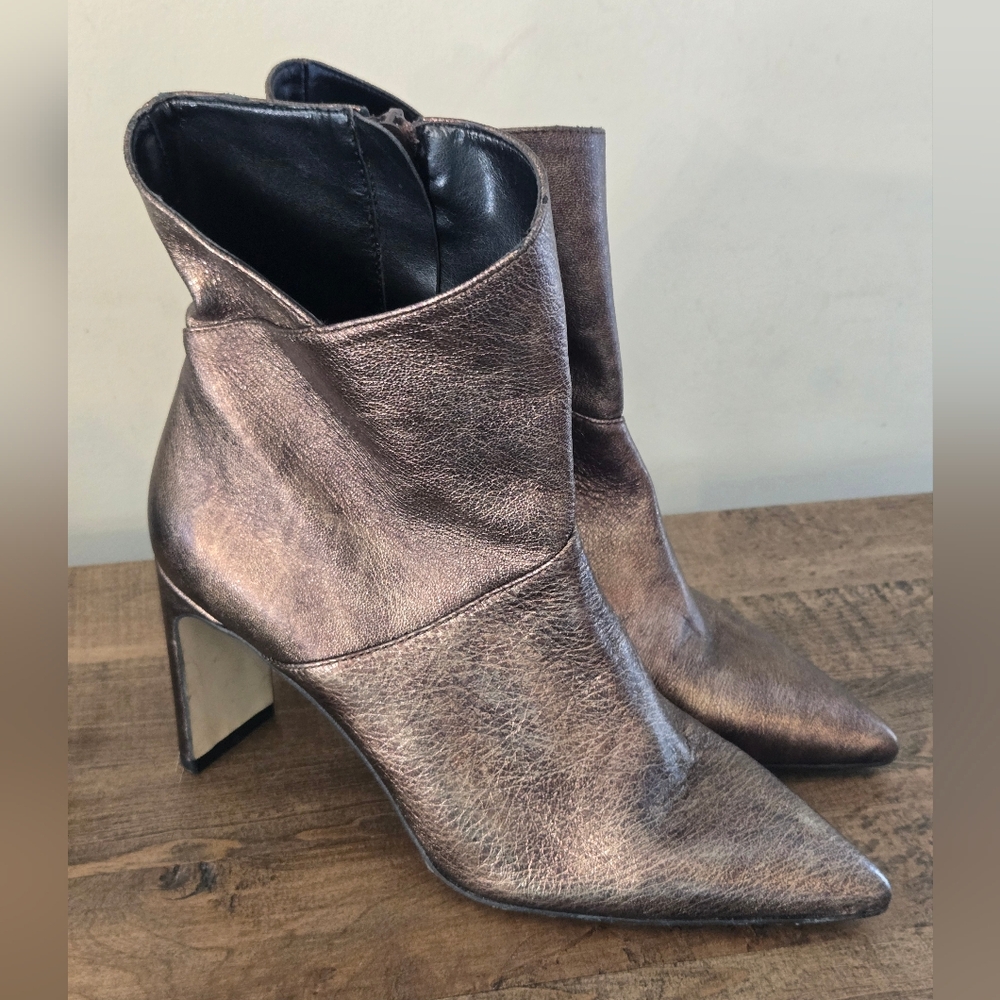 Marian bronze leather booties made in Spain Size 8.5 EUR 39